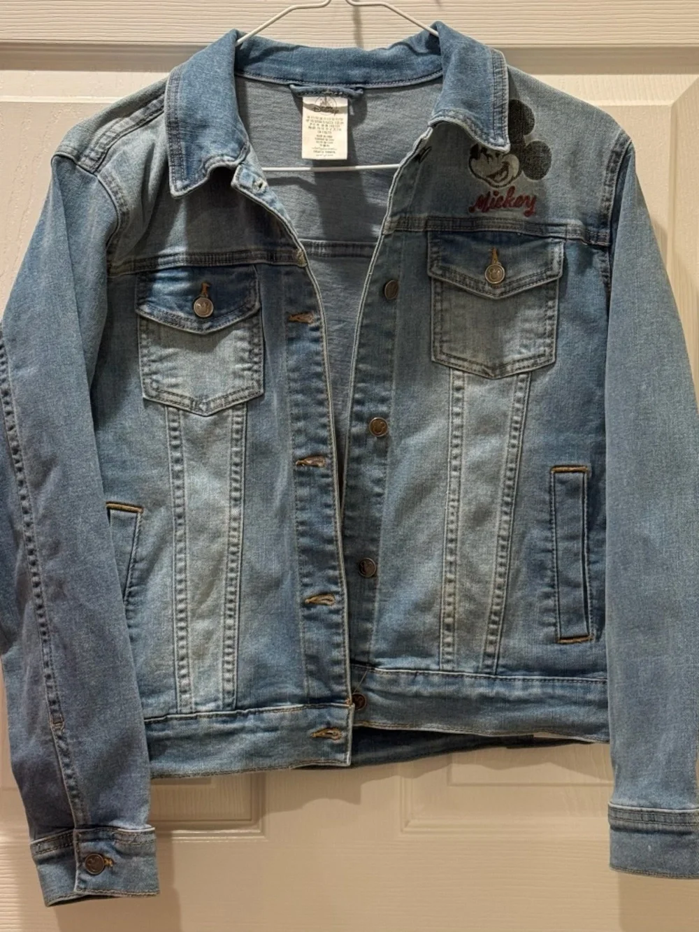 NWT Disney Store Mickey Mouse Denim Jean Jacket Girls Size 11/12USA